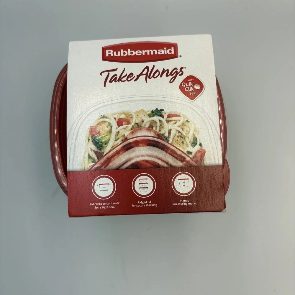 Rubbermaid TakeAlongs 2.1 Cup Deep Square Food Storage Containers‎ Set of 5 Red